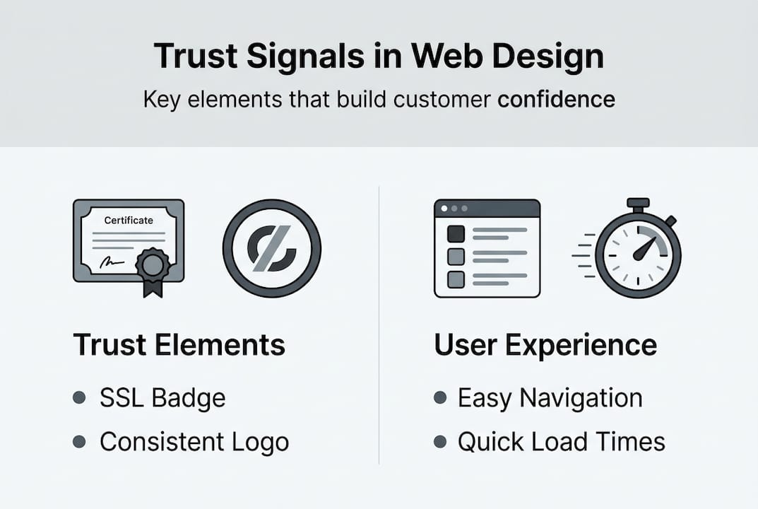 Infographic showing core web trust elements