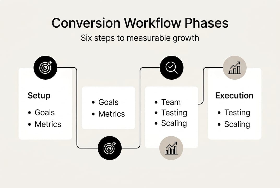 Infographic showing key conversion workflow steps