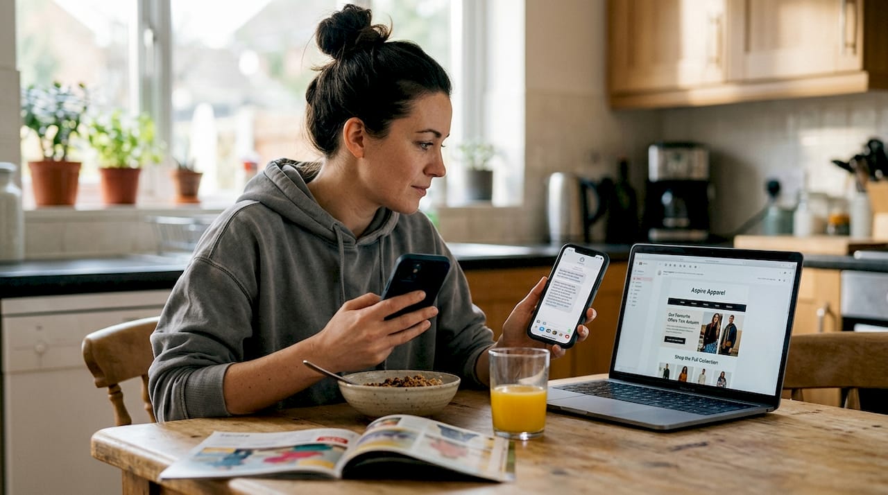 Customer engaging with brand across channels