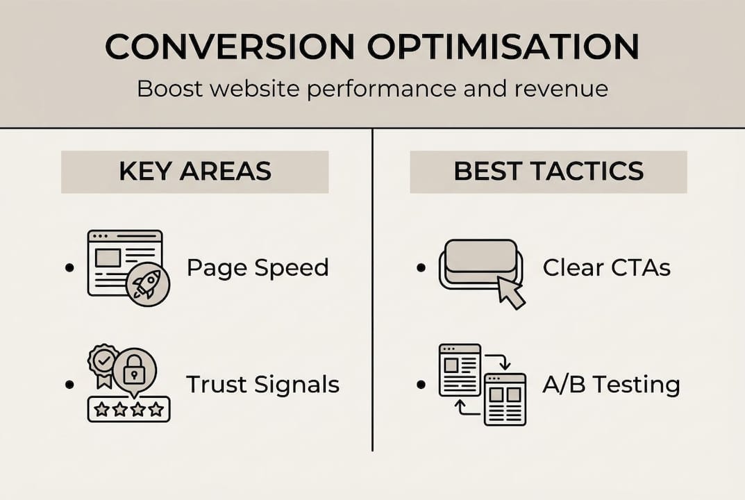 Infographic showing conversion optimisation strategies
