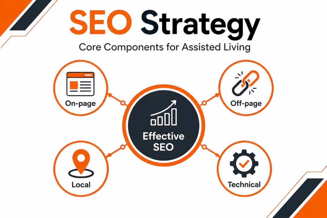 Hierarchy infographic of effective SEO components