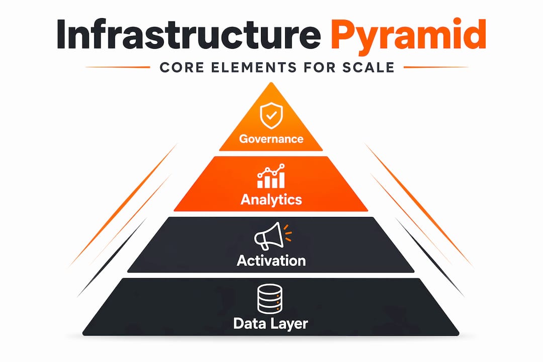 Hierarchy pyramid of marketing infrastructure elements
