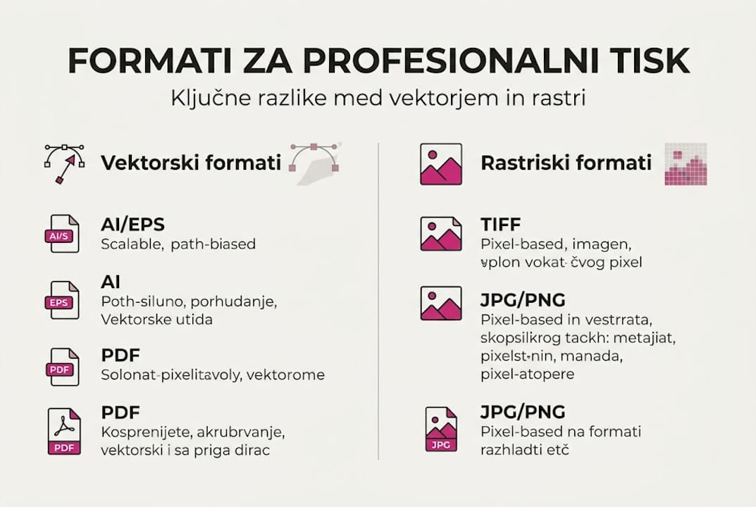 Pregledna infografika za lažjo primerjavo različnih tiskarskih formatov