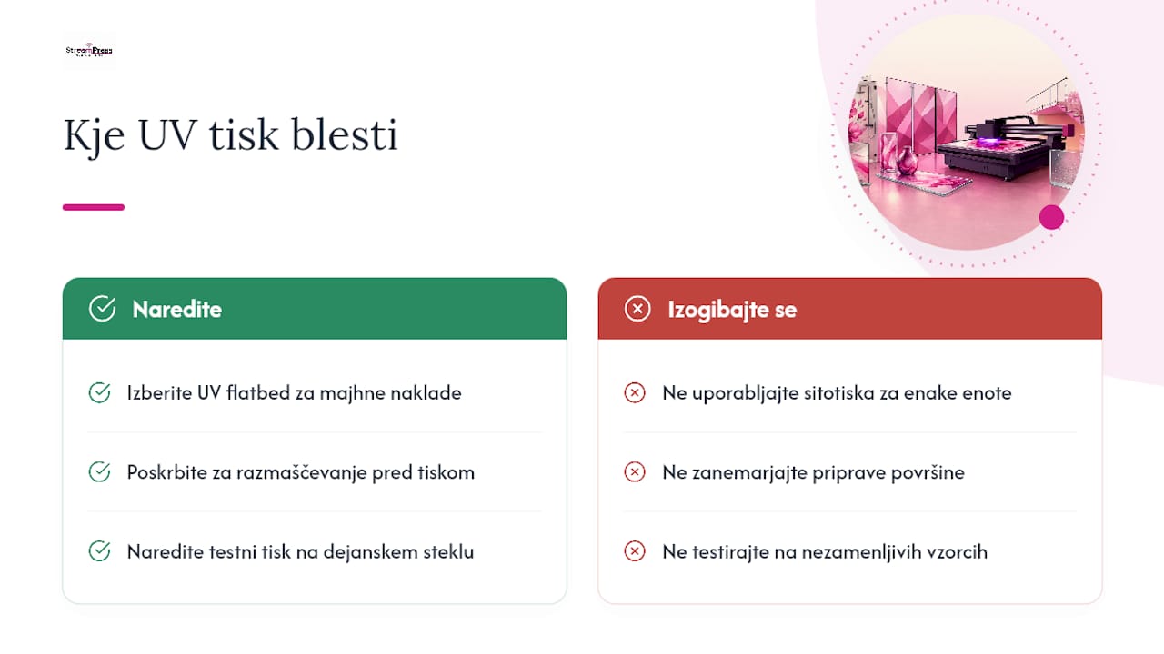 Kje UV tisk na steklo dejansko blesti — overview diagram