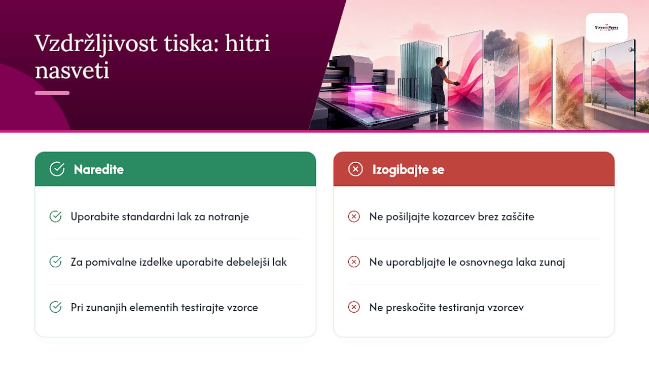 Kako dolgo zdrži tisk na steklu in kje so meje — overview diagram