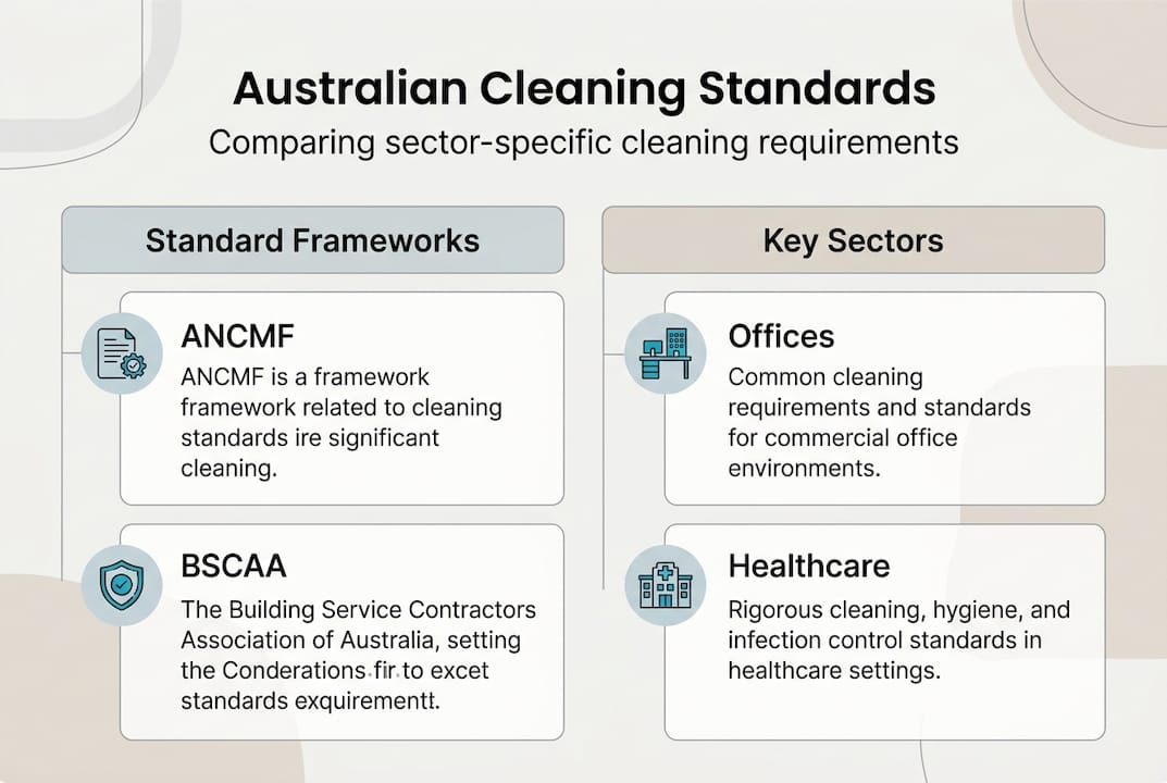 Infographic compares cleaning standards for sectors