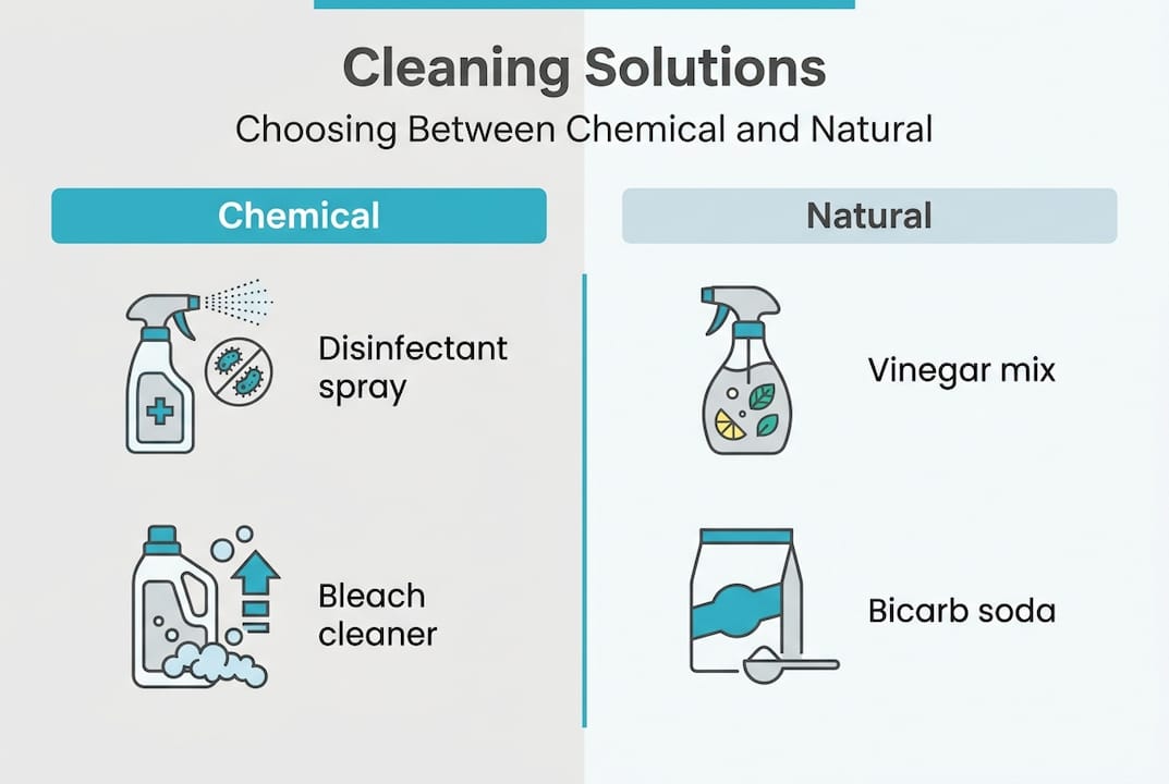 Infographic comparing cleaning solution types