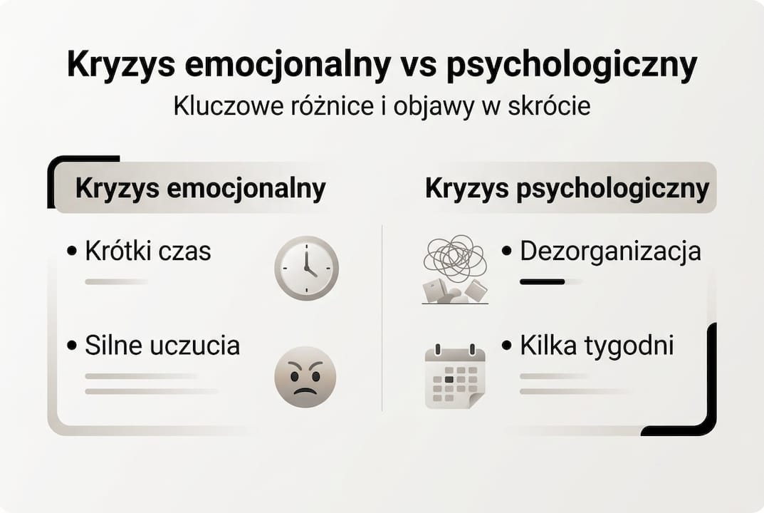 Infografika pokazująca, czym różnią się poszczególne rodzaje kryzysów