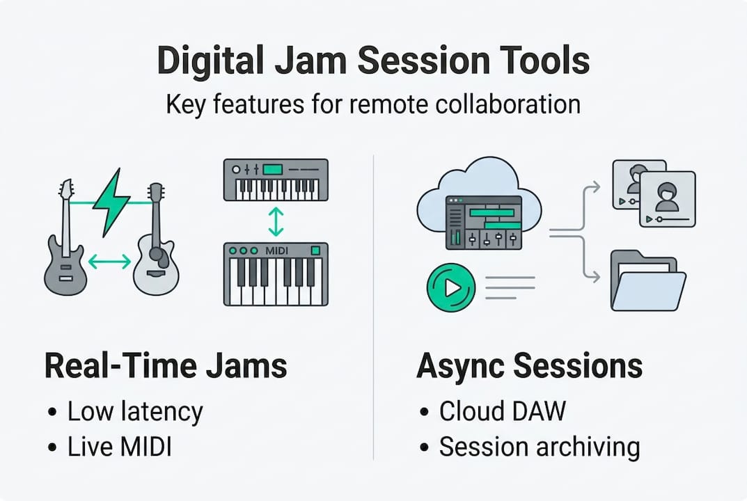 Infographic of digital jam session tools