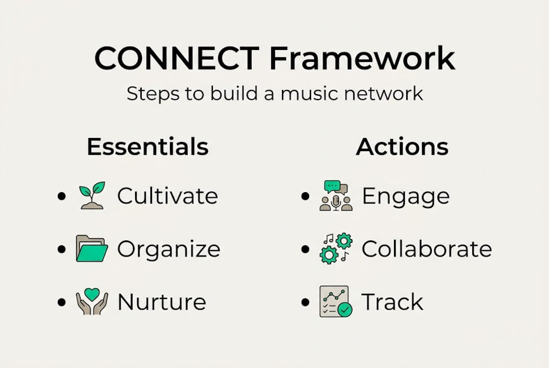 Infographic of music network CONNECT framework