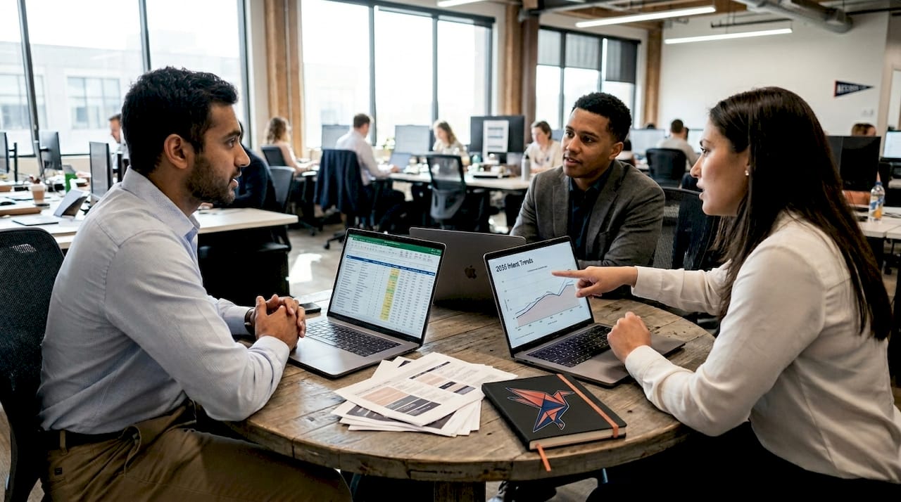 SaaS team collaborating on AI-driven leads