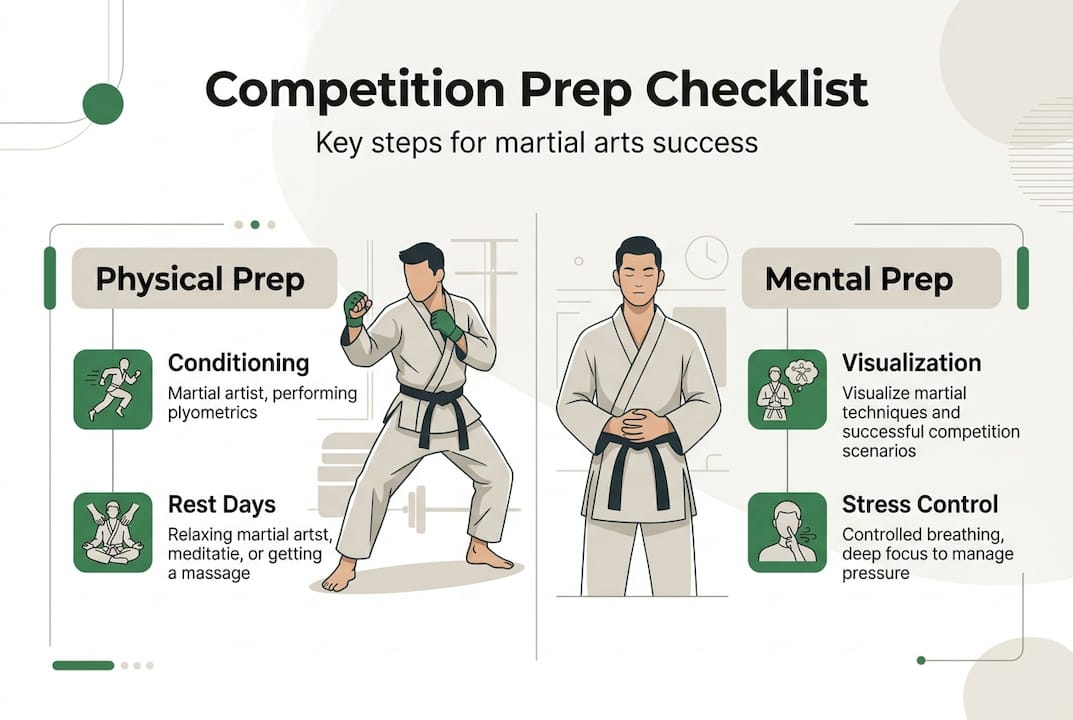 Master your martial arts competition preparation in 2026 2 Infographic martial arts competition preparation checklist