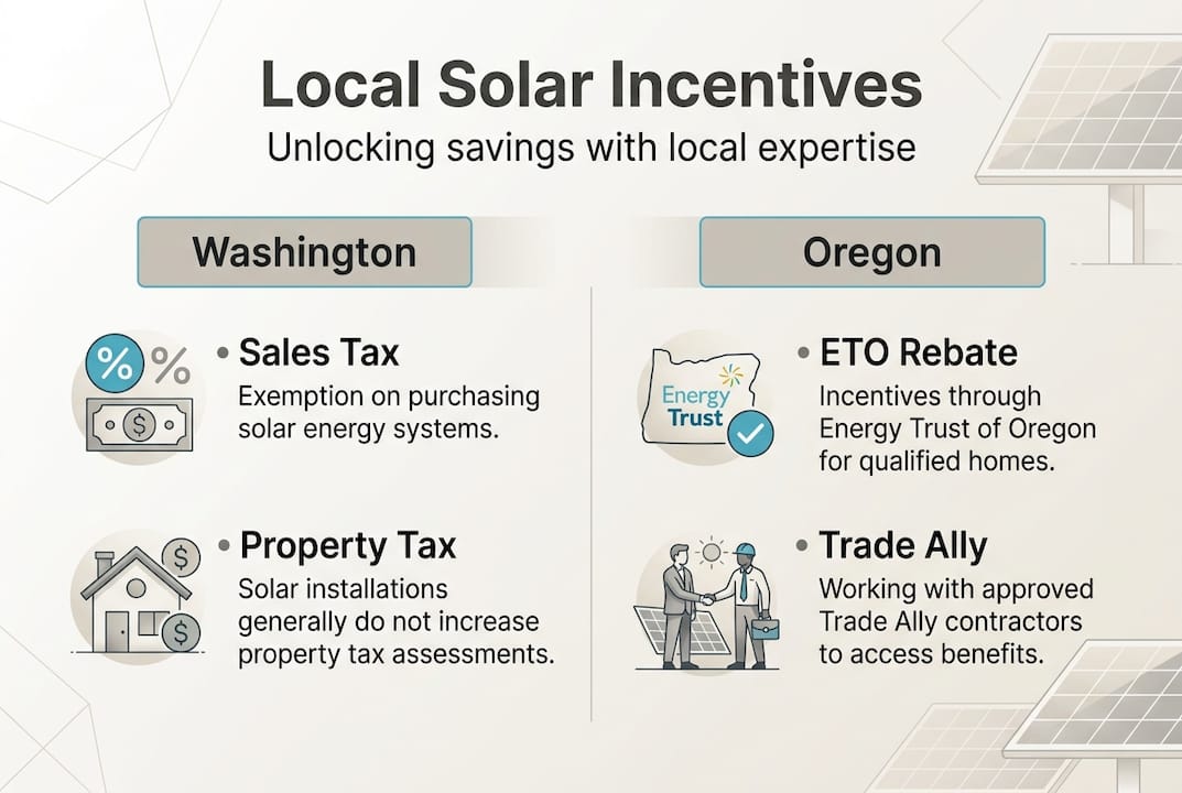 Infographic showing solar incentives comparison