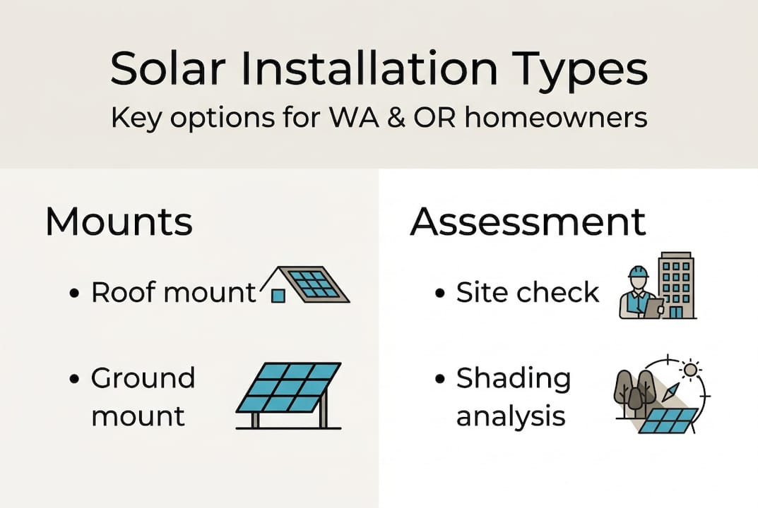 Solar installation types infographic