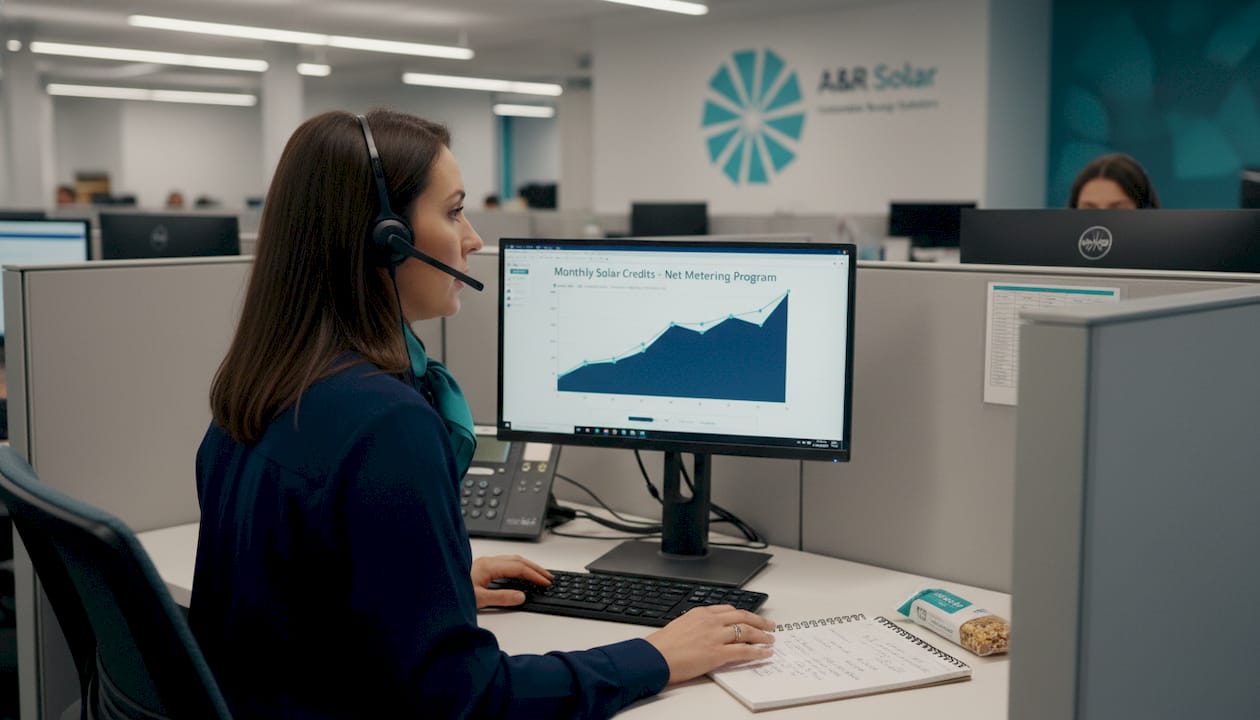 Utility representative answering solar credit questions