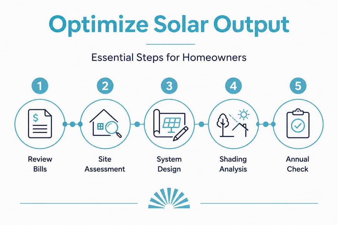 Infographic showing key steps in solar optimization