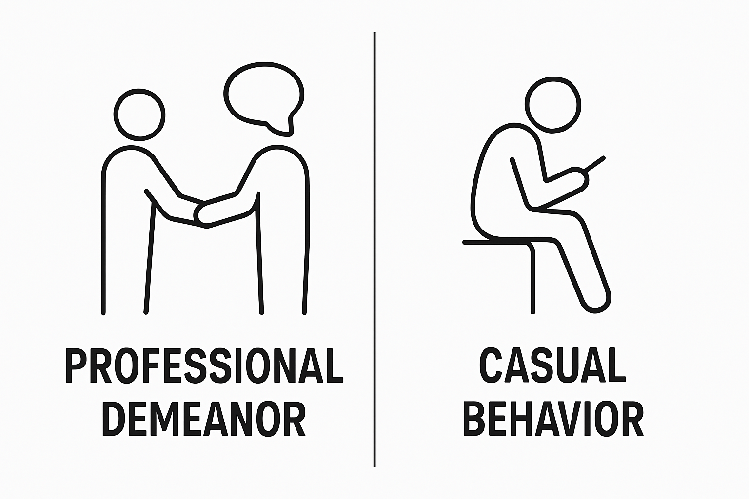 Infographic comparing professional vs casual business dinner behavior