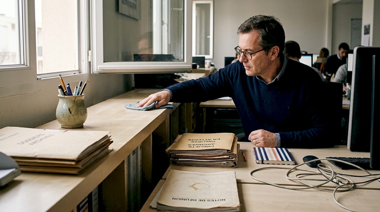 Nettoyage et dépoussiérage complet d’un espace de travail professionnel