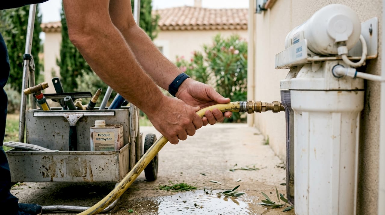 Installation d’un système de purification d’eau par osmose inverse par un technicien