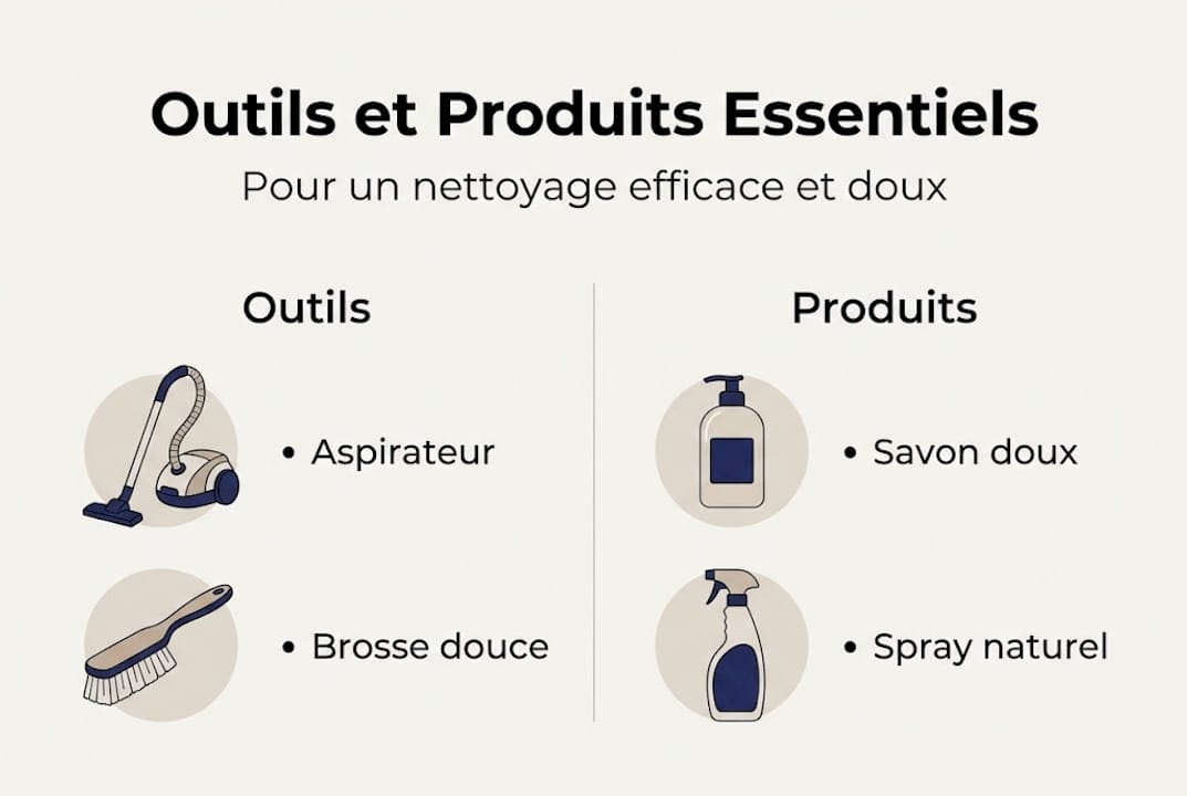 Infographie : quels produits et accessoires utiliser pour nettoyer efficacement vos stores et rideaux ?