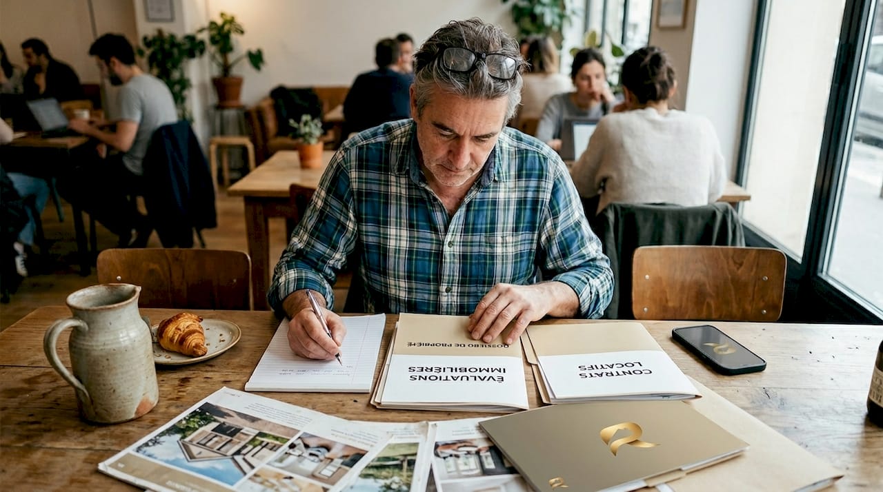 Un homme passe en revue différentes formules de location dans un espace de coworking.