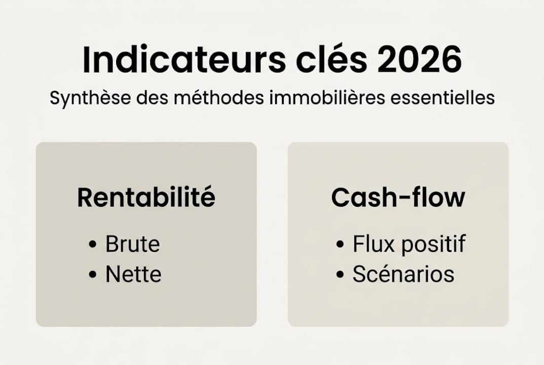 Visuel synthétique sur les principaux indicateurs du marché immobilier