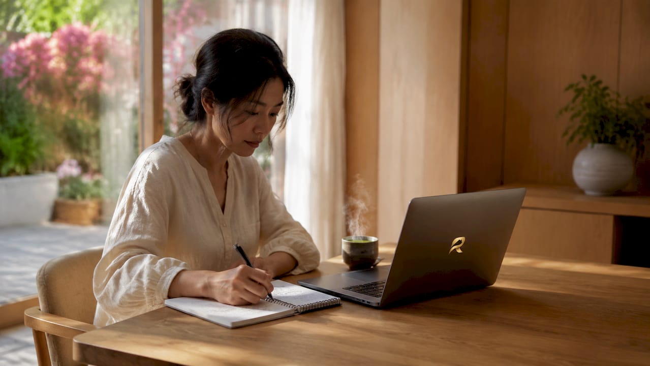 Une femme prend des notes lors d'une formation sur l'automatisation appliquée à l'immobilier.