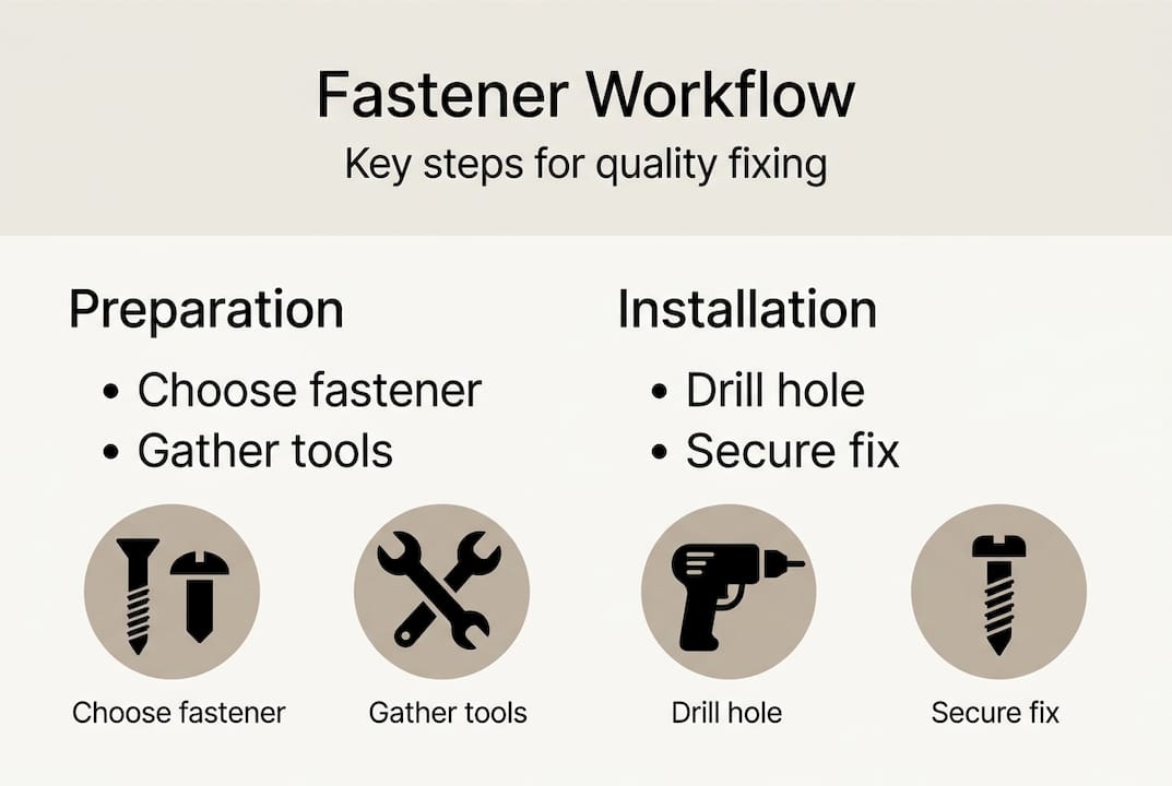 Infographic of fastener workflow steps