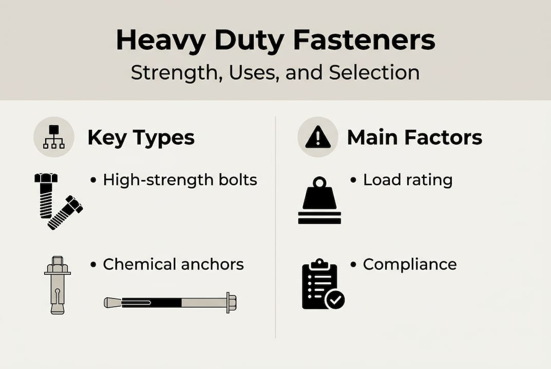 Infographic heavy duty fasteners types and factors