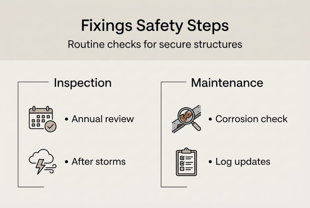 Infographic of routine fixings safety checklist