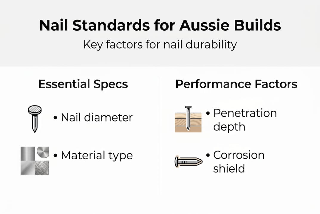 Infographic on key nail selection criteria