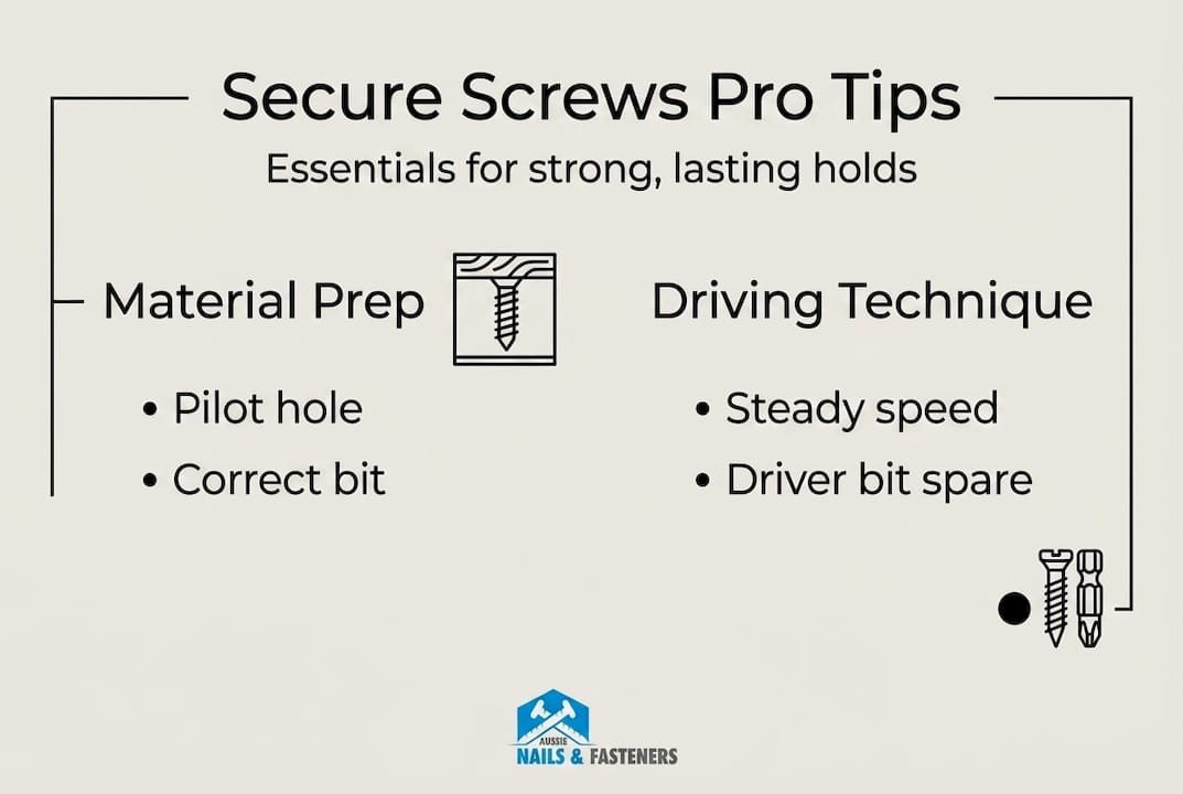 Infographic summarizing screw security essentials