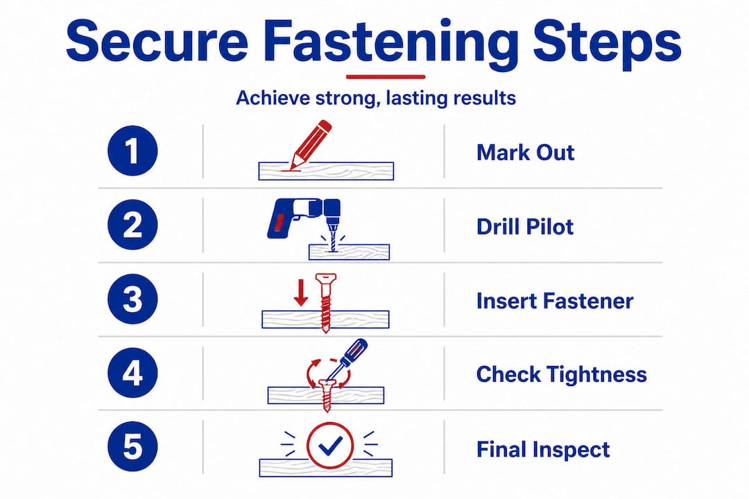Infographic shows steps to secure fasteners