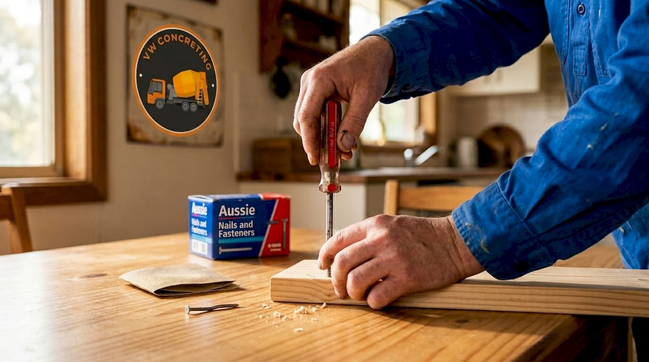 Close-up hands using screwdriver and hand tools