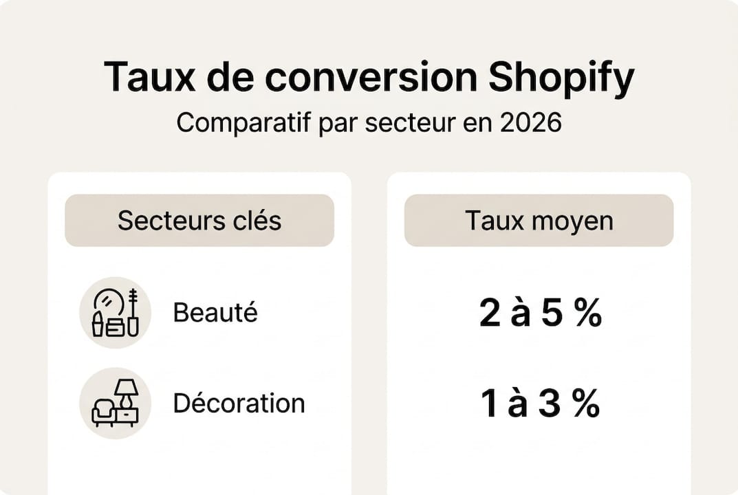 Panorama des taux de conversion sur Shopify selon les secteurs d’activité