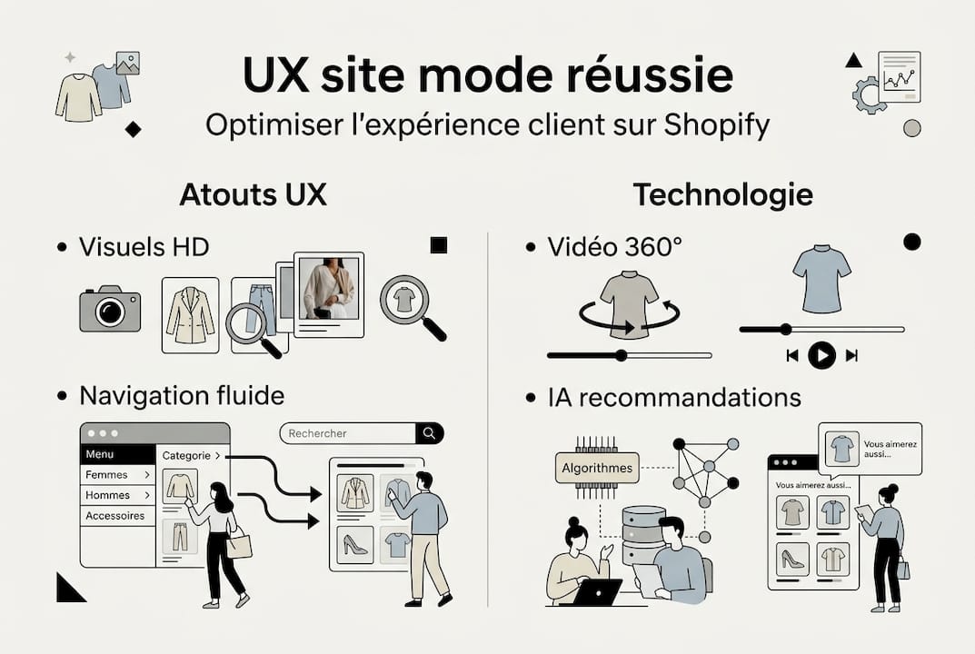 Visuel UX pour un site de mode sur Shopify