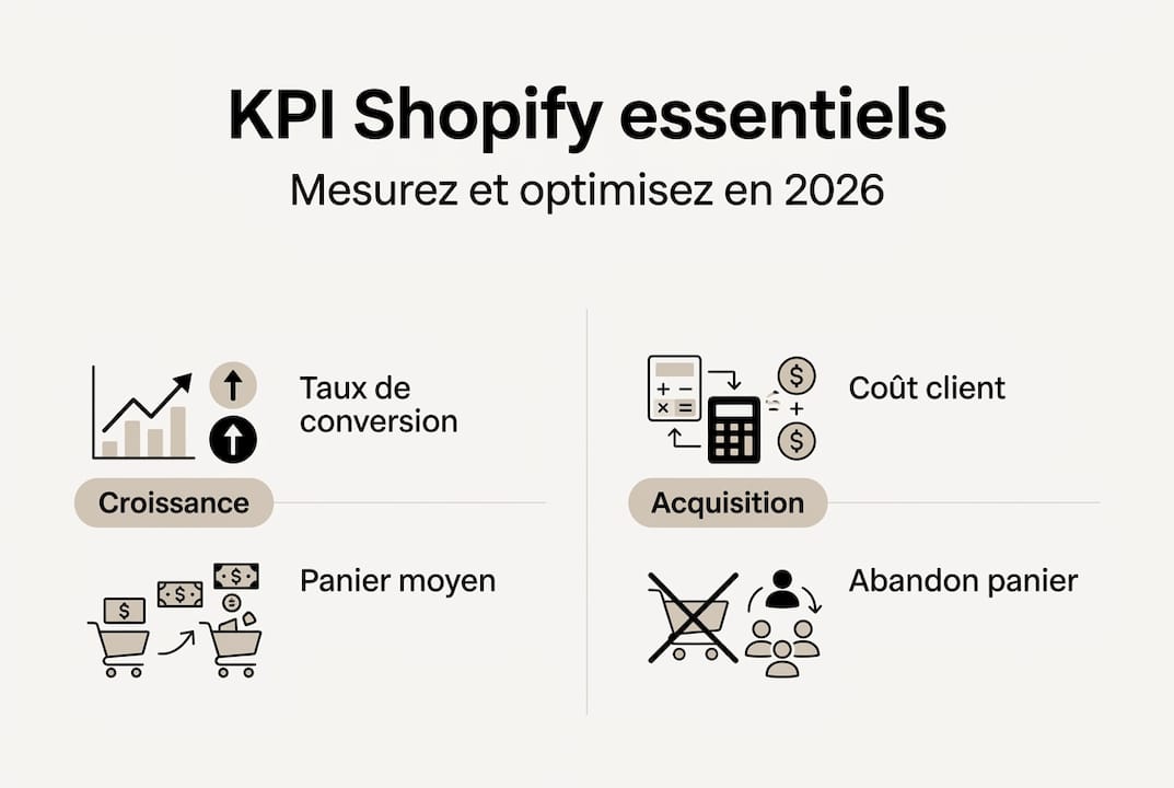 Les indicateurs clés de performance Shopify pour booster la croissance et l’acquisition de clients : infographie
