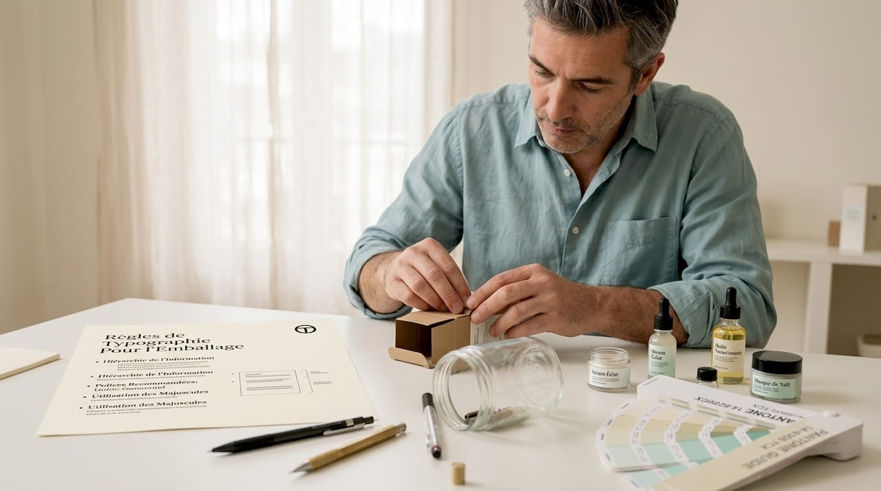 Un homme en pleine création de prototypes pour des marques de beauté.