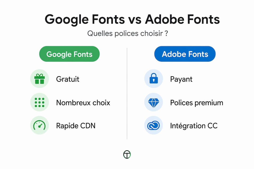 Infographie : Google Fonts vs Adobe Fonts, le match des fonctionnalités
