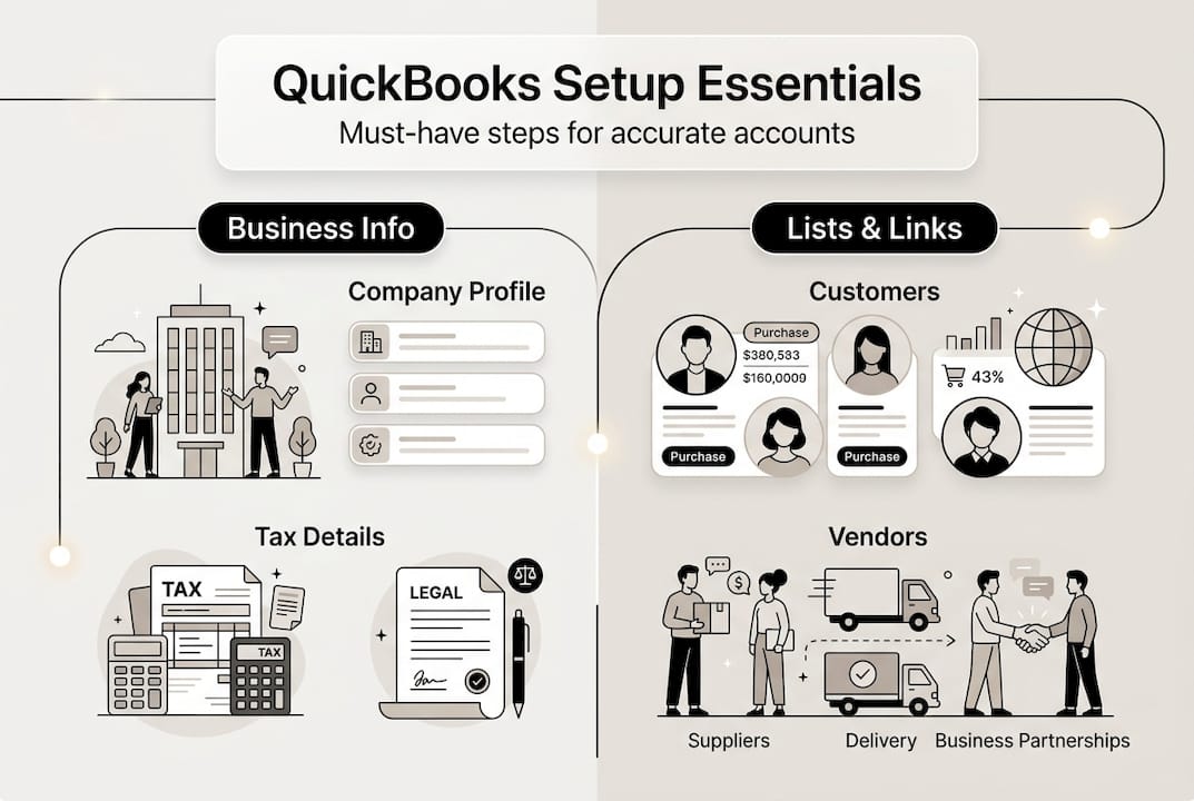 Infographic on must-have QuickBooks setup steps