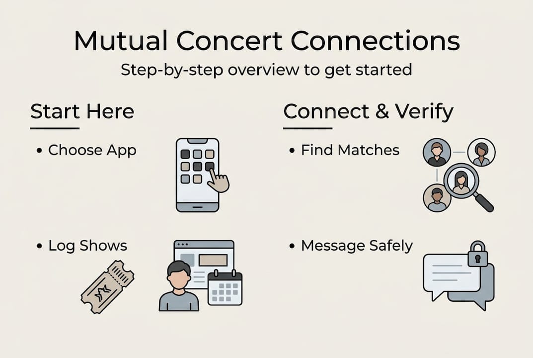 Infographic with steps for mutual concert connections