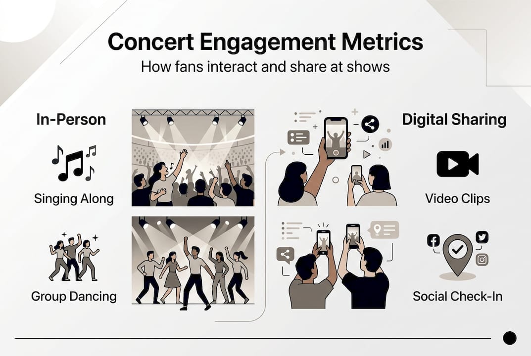 Infographic showing concert engagement metrics