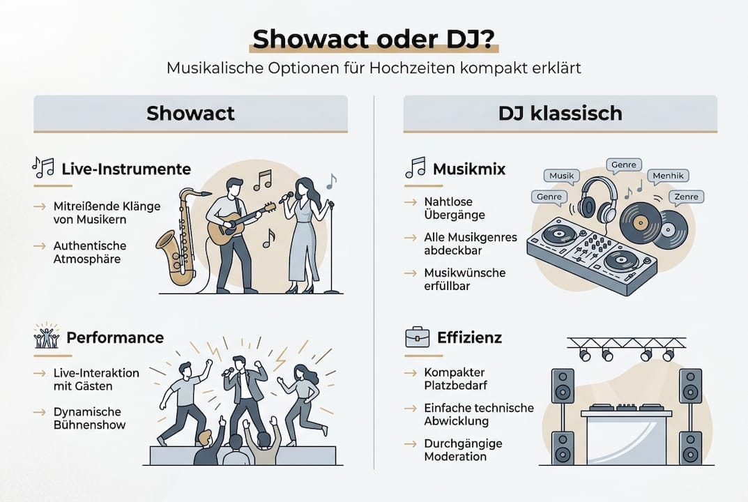 Infografik: Showact oder klassischer DJ – ein direkter Vergleich
