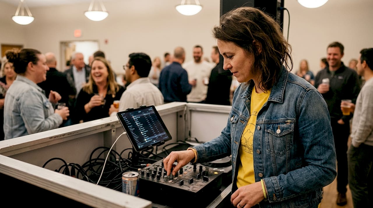 Der DJ passt seine Musikauswahl flexibel an, damit für jeden Gast etwas Passendes dabei ist.