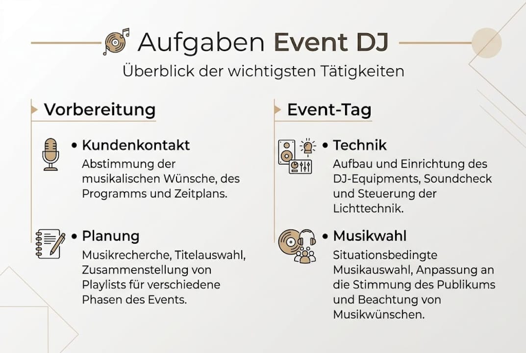 Übersicht: Die wichtigsten Aufgaben eines Event-DJs auf einen Blick