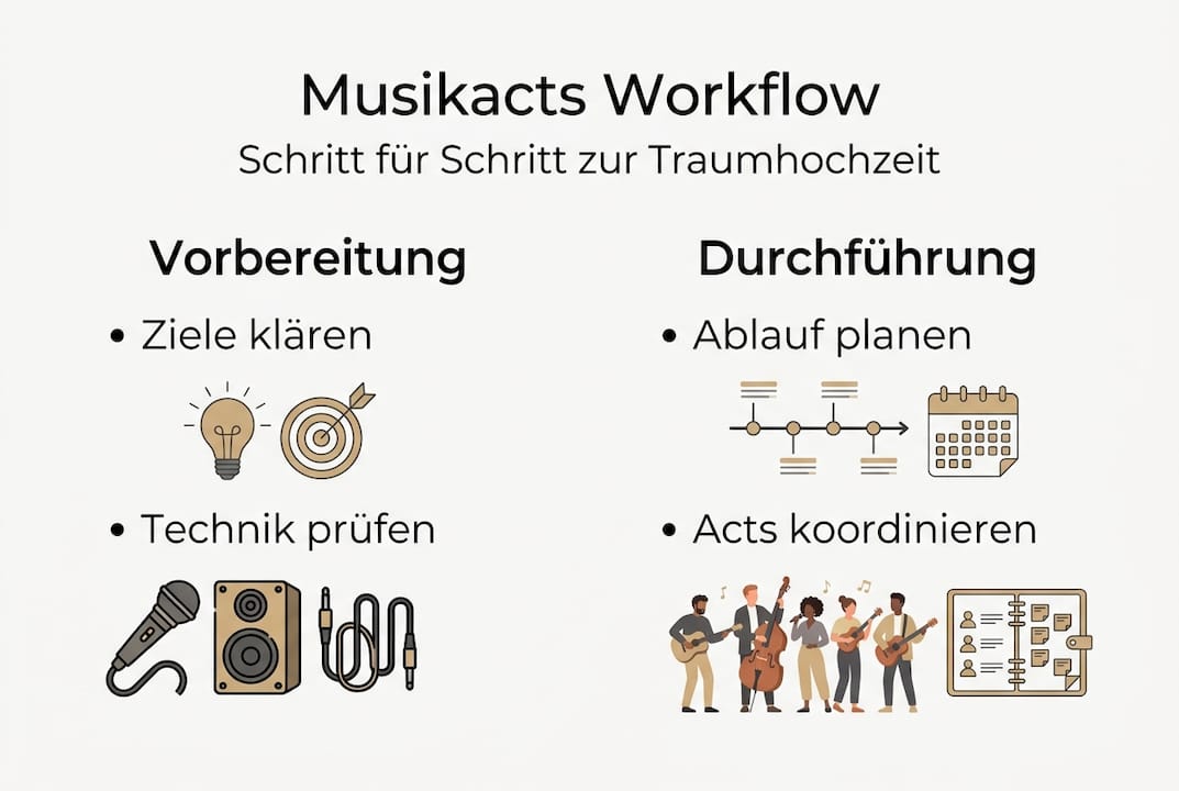 Ablauf einer Hochzeitsfeier mit Live-Musik: So gestalten Musikacts den perfekten Tag (Infografik)