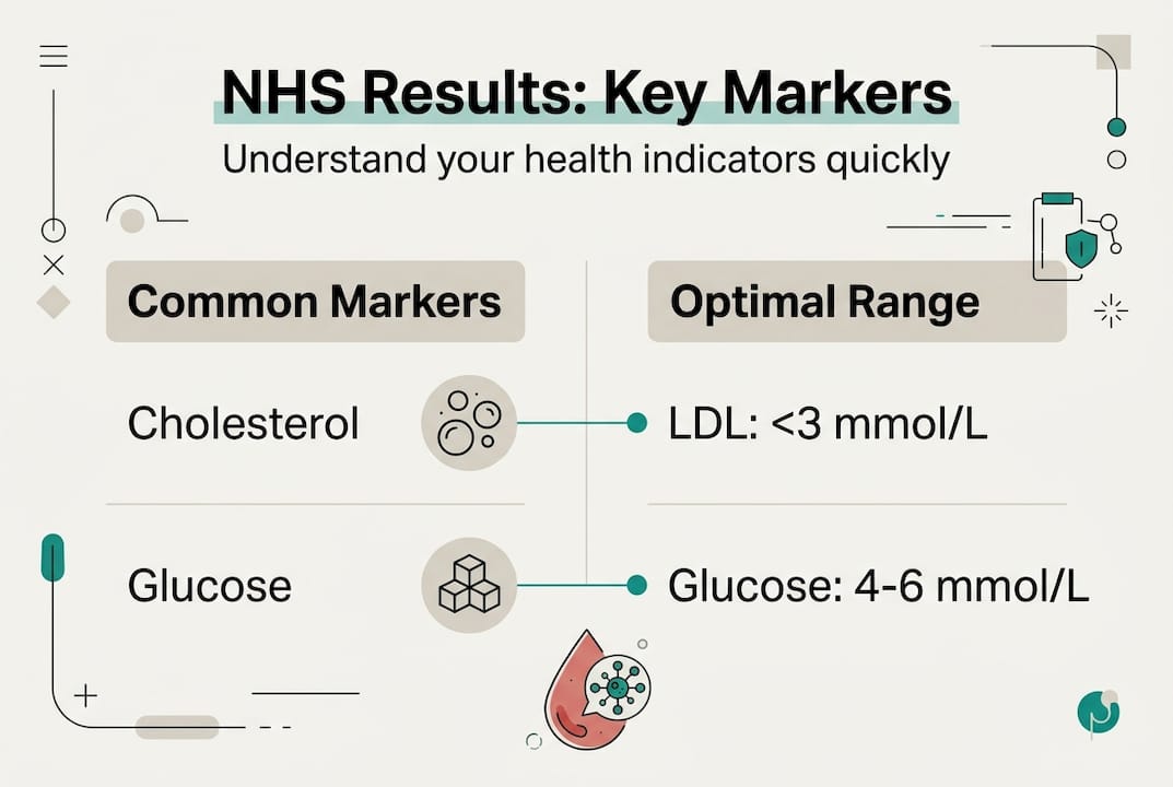 Infographic showing NHS blood test marker ranges