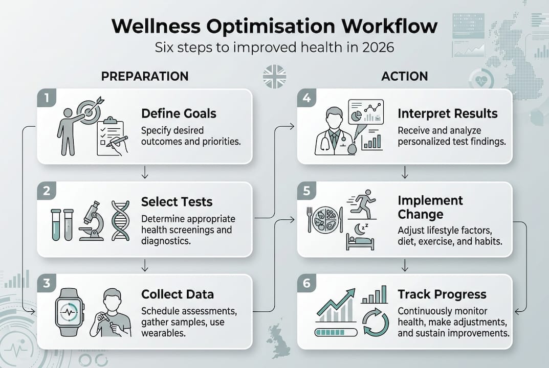 Infographic outlining UK wellness workflow steps