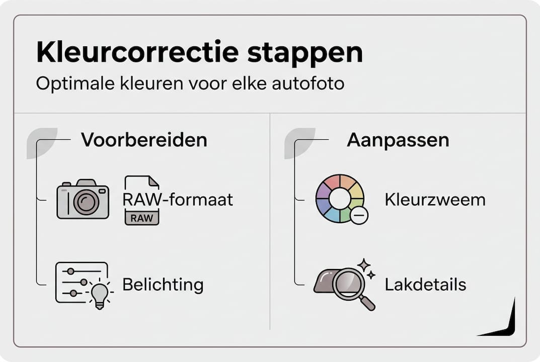 Infographic: zo corrigeer je eenvoudig de kleuren van je auto op foto's