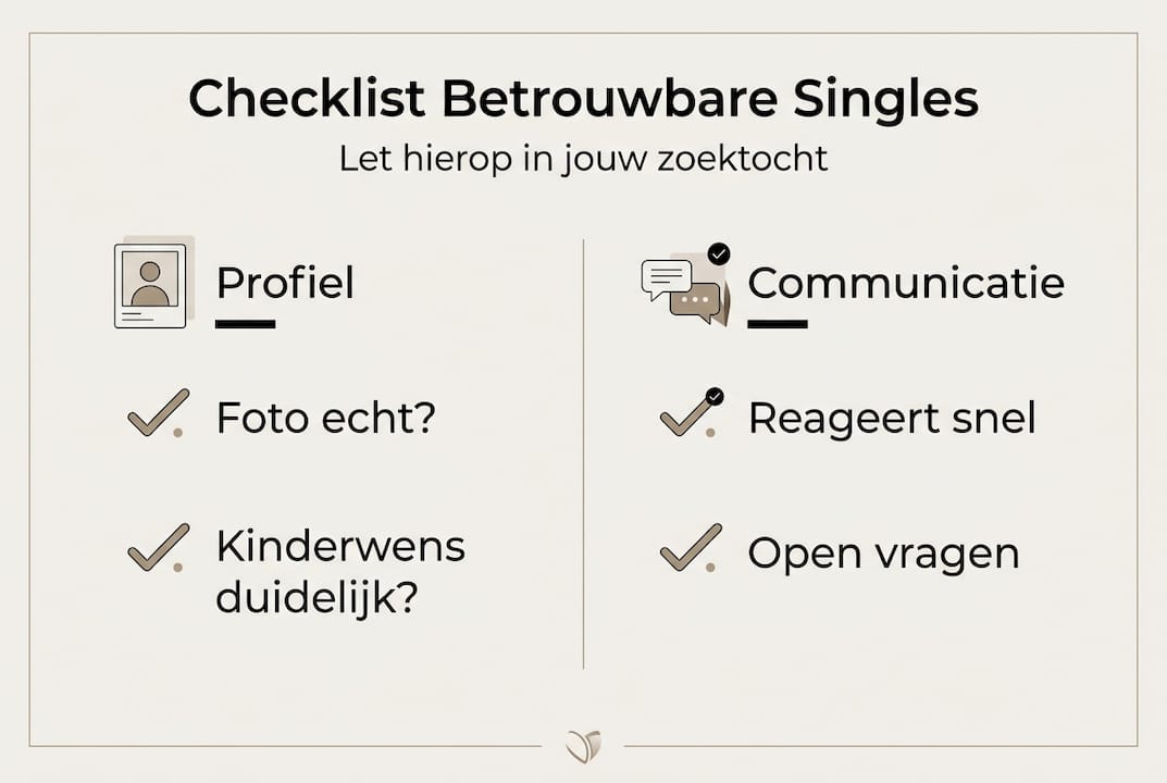 Infographic: checklist – zo herken je serieuze singles met een kinderwens